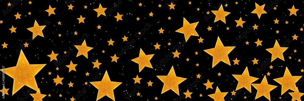 Obraz premium Photographic representation showcasing numerous small and large stars set against a black backdrop of space, stars, galaxy