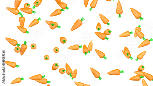 Lots of carrots isolated on transparent background.