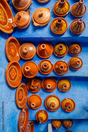 Ceramic for Tagine in Chefchaouen, Morocco in North Africa