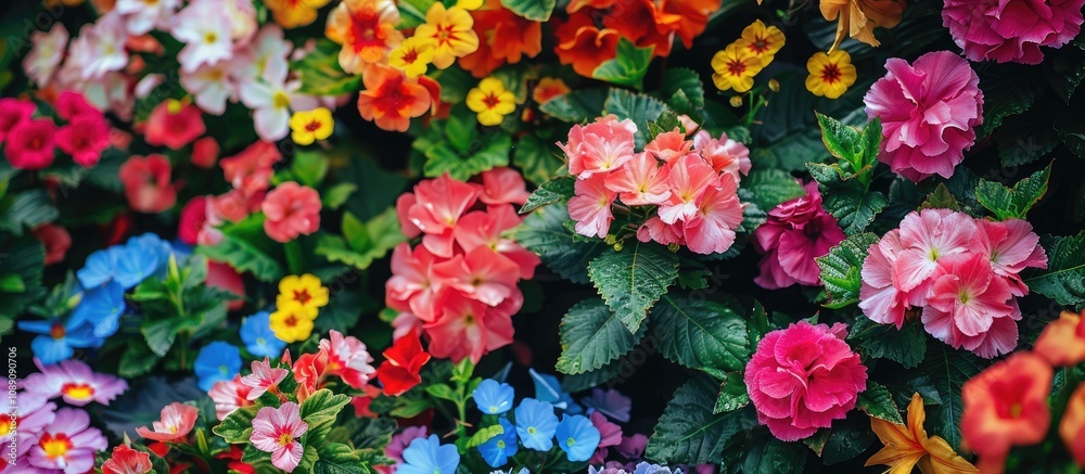 Beautiful Blooming Blossoming Flower Plants In Green Garden Beautiful Blooming Blossoming Flower Plants In Green Garden