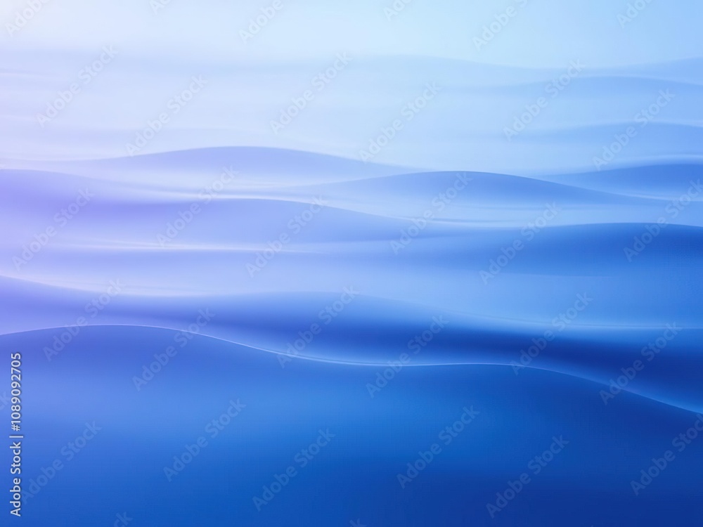 Obraz premium Delicate wisps of blue and purple hues merge with gentle ripples in a tranquil abstract landscape, cool colors, watercolor, purple