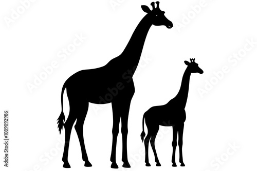 Giraffe silhouette vector.