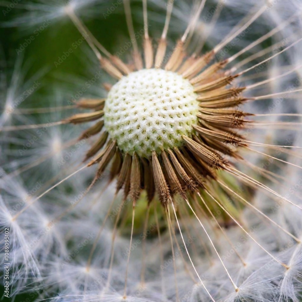 an extreme macro image of the transition from a dandelion flower to its seed head, highlighting the transformation of the florets into seeds and the fine details of the changing structure an extreme macro image of the transition from a dandelion flower to its seed head, highlighting the transformation of the florets into seeds and the fine details of the changing structure