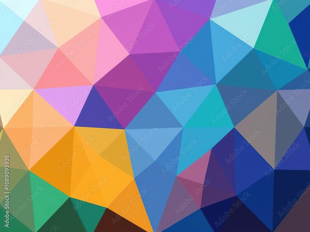 Obraz premium Triangular shapes in different shades of color, arranged in a rhythmic pattern against a bright and modern background that exudes energy and dynamism, geometric shapes, bold designs