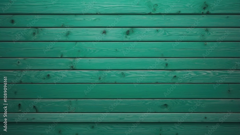 Abstract green wooden wall background and turquoise