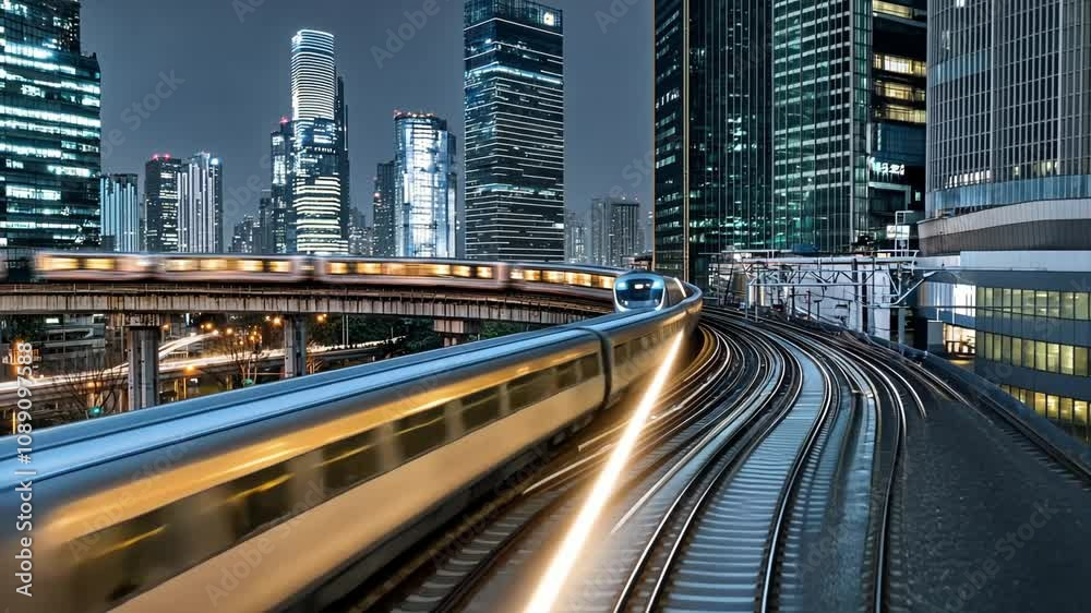 Vibrant Nighttime Cityscape of Hong Kong with Skyline Traffic and Urban Architecture Vibrant Nighttime Cityscape of Hong Kong with Skyline Traffic and Urban Architecture
