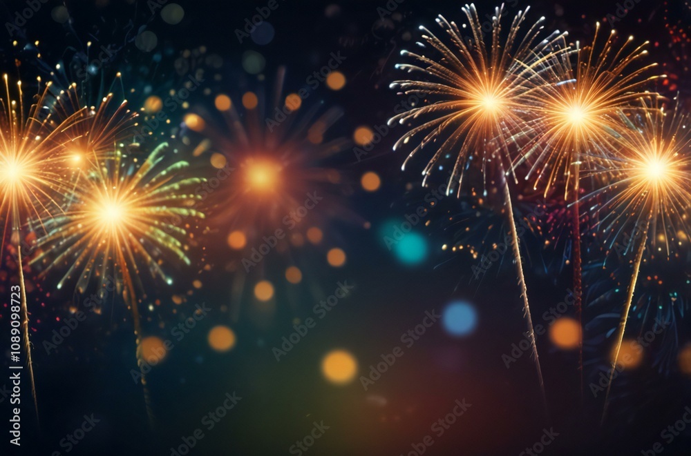 Fototapeta premium fireworks on the night sky
