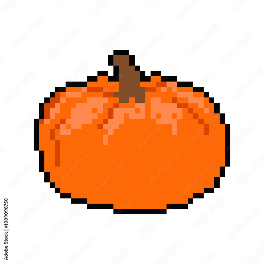 pixel art illustration of pumpkin pixel art illustration of pumpkin