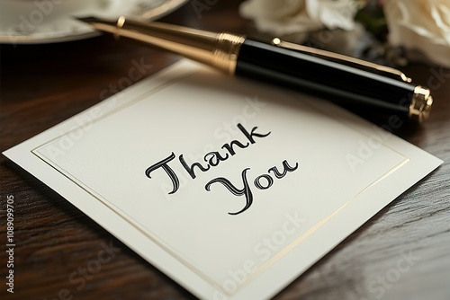 Wallpaper Mural A thank you card with a pen on top of it Torontodigital.ca