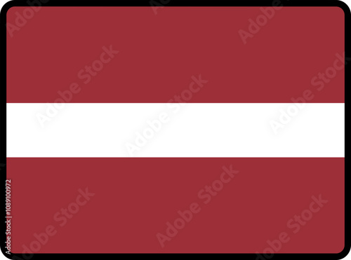 Free Download Latvia Flag Smooth rectangle icon - GFXLoad