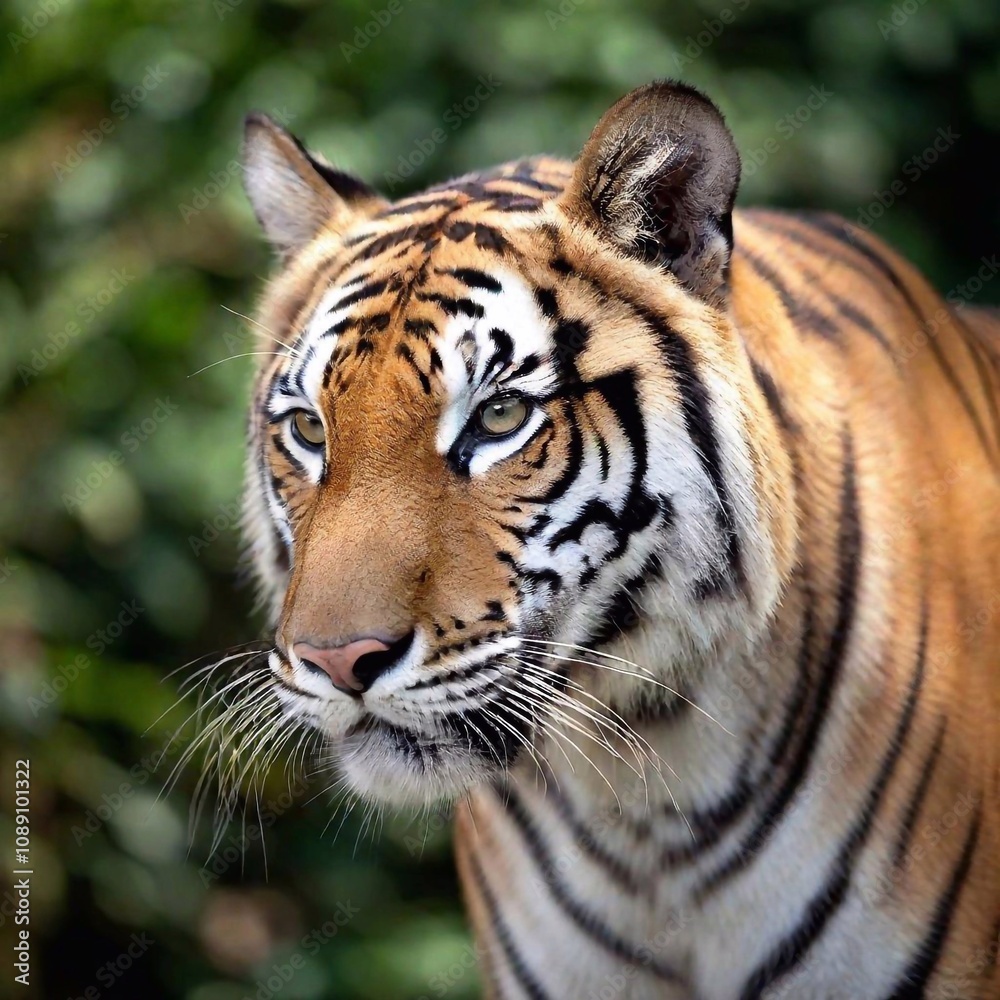close-up of a tiger ear twitching, with sharp focus on the fur of the ear, while the surrounding jungle scene and its body dissolve into a soft blur, highlighting the detail of its fur. close-up of a tiger ear twitching, with sharp focus on the fur of the ear, while the surrounding jungle scene and its body dissolve into a soft blur, highlighting the detail of its fur.