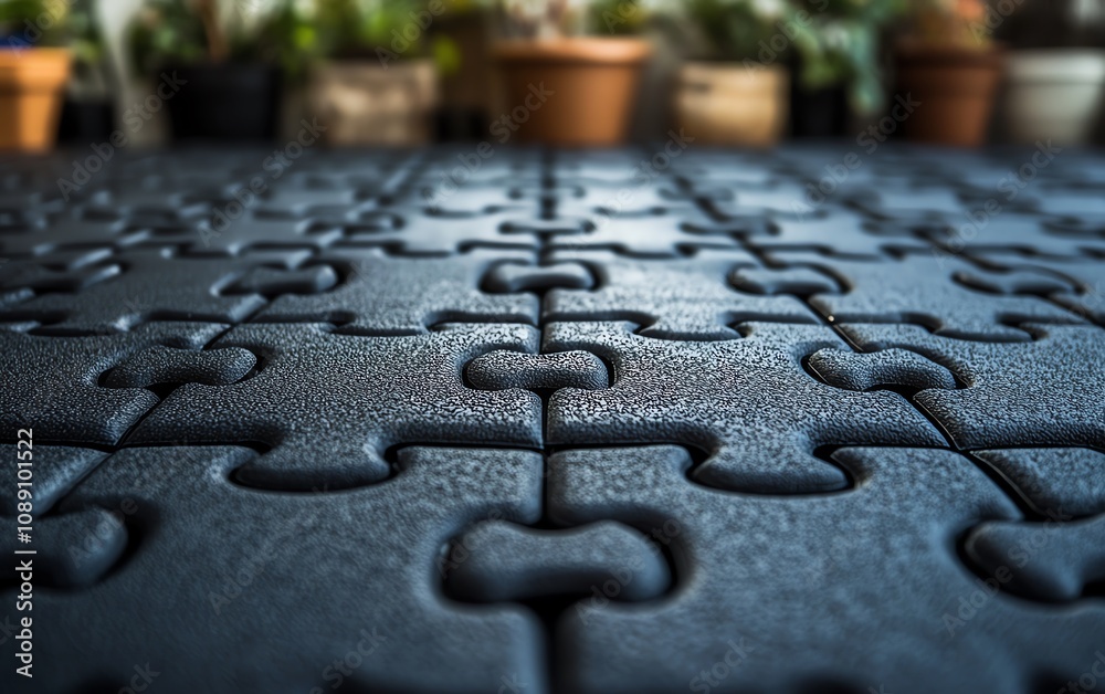 Modular floor mats for gym in puzzle form, soft material, closeup selective focus on interlocking details, mobile fitness mats for workout areas Modular floor mats for gym in puzzle form, soft material, closeup selective focus on interlocking details, mobile fitness mats for workout areas