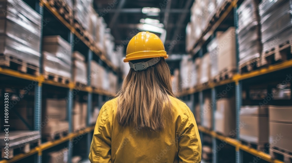 Worker working in warehouse with store inventory. Worker working in warehouse with store inventory.