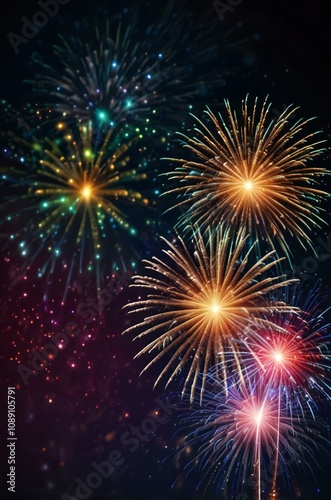 fireworks in the night sky