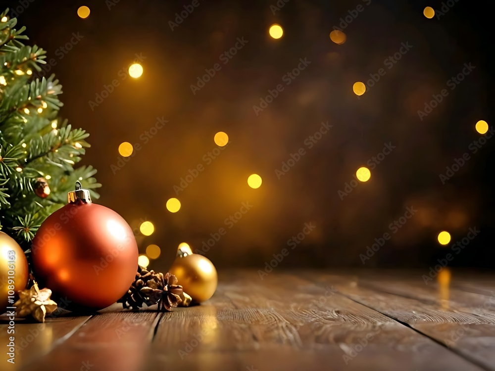 Fototapeta premium A Christmas tree decoration with balls