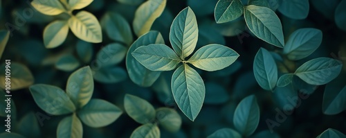 Closeup of green leaves with soft blurred background, symbolizing sustainability and ecofriendly practices, fresh natural foliage, naturefocused imagery