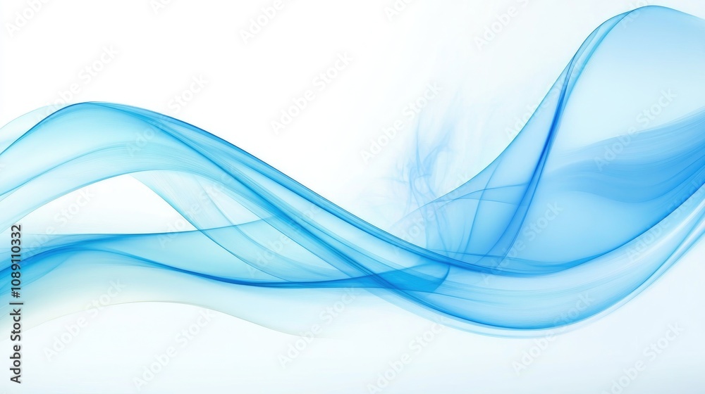 Graceful intertwining blue waves creating a serene and modern abstract composition against a soft white backdrop. Graceful intertwining blue waves creating a serene and modern abstract composition against a soft white backdrop.