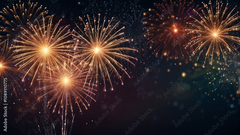 Naklejka premium fireworks in the night sky