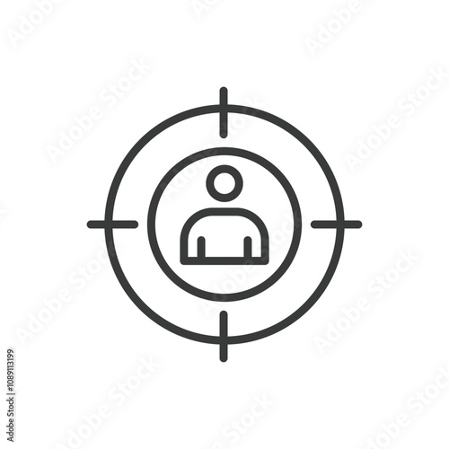 Human-centered design, icon in line design. Human, centered, design, user, experience, empathy, creativity on white background vector. Human-centered design editable stroke icon