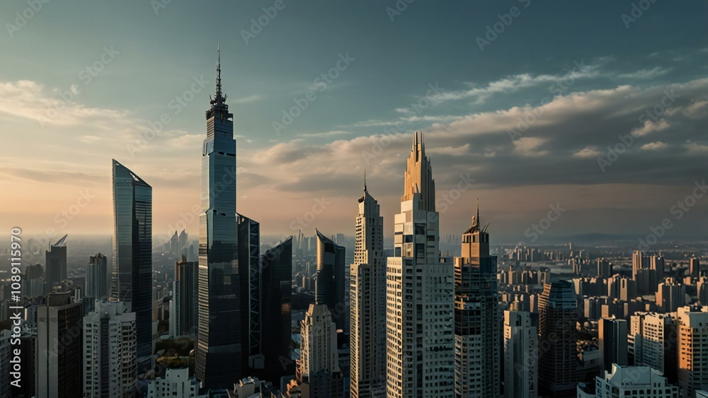 Naklejka premium city skyline