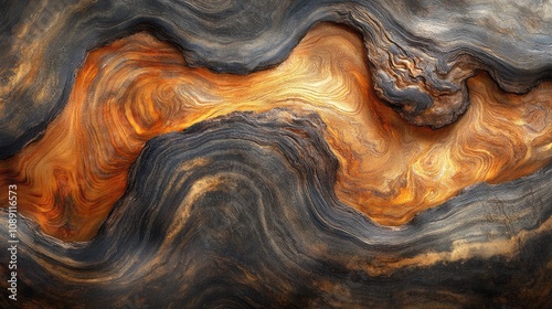 Mesmerizing Flowing Wood Grain with Rich Warm Hues and Striking Swirls Creating a Stunning Natural Aesthetic