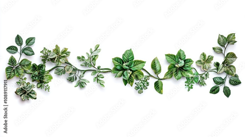 Elegant horizontal greenery frame template featuring lush green leaves, ideal for wedding invitations, banners, stickers, and spring-themed designs on a white background. Elegant horizontal greenery frame template featuring lush green leaves, ideal for wedding invitations, banners, stickers, and spring-themed designs on a white background.