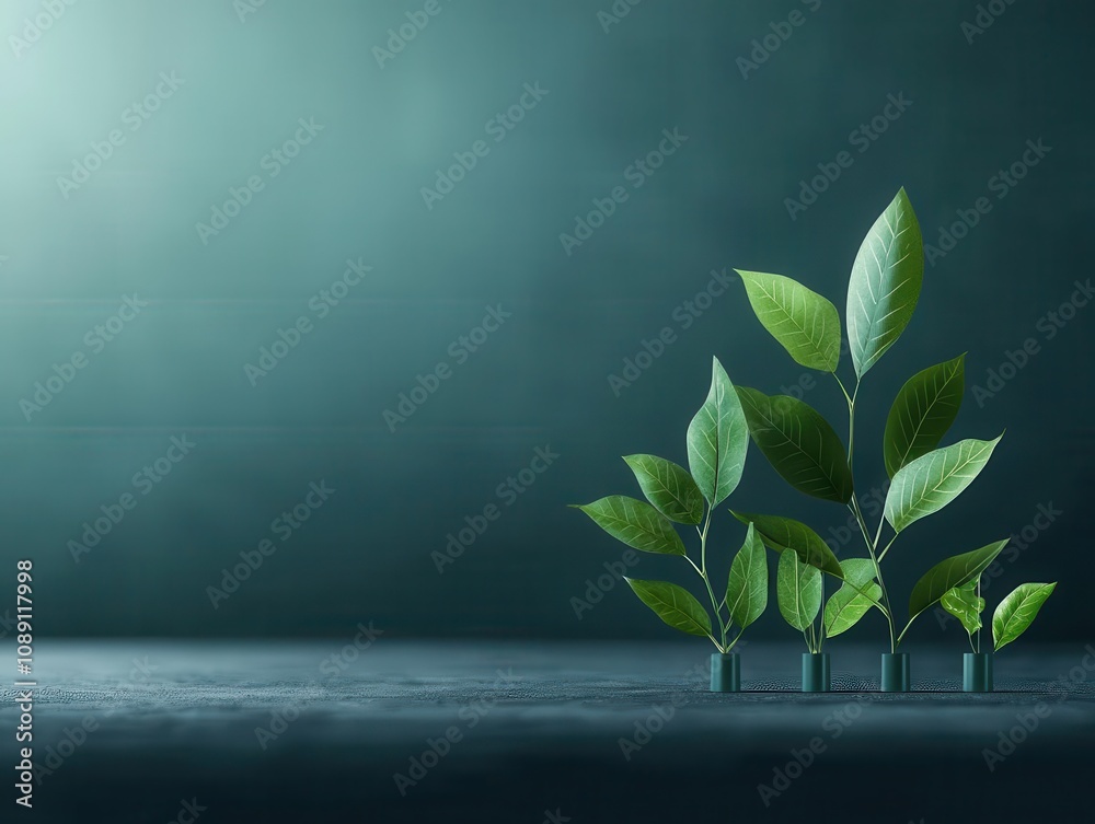 A serene arrangement of fresh green leaves symbolizing growth and renewal against a softly blurred background. Energy stock investment concept.
