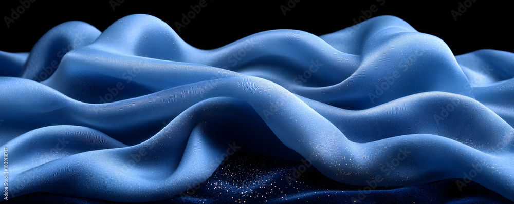 Obraz premium Draped blue fabric texture.