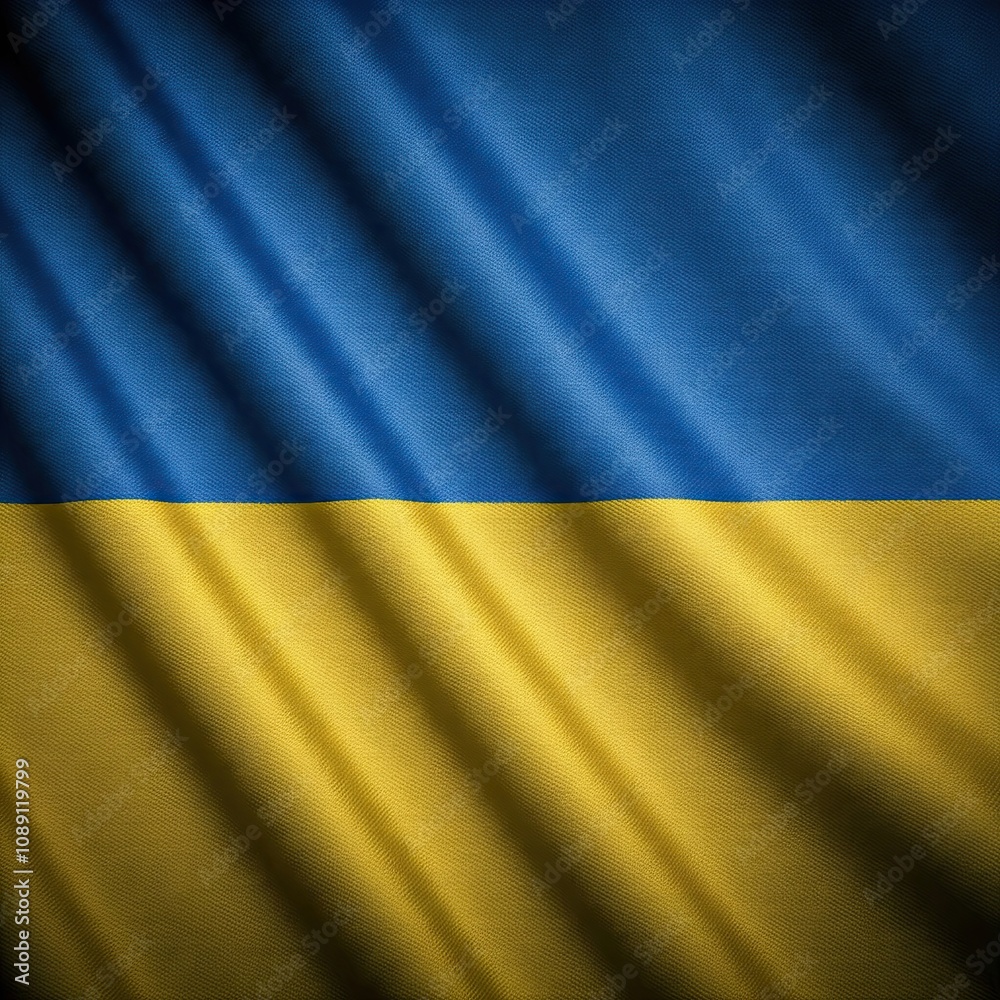 Waving Ukrainian Flag with Realistic Fabric Texture Waving Ukrainian Flag with Realistic Fabric Texture