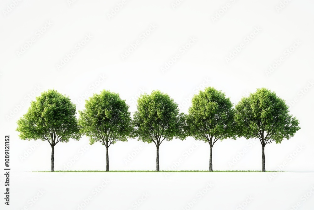 A Tranquil Arrangement of Trees in a Beautifully Serene and Lush Landscape Setting