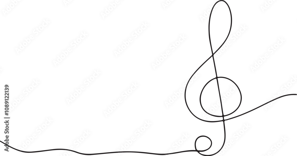 Musical treble clef Line Art Musical treble clef Line Art