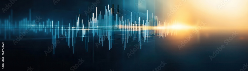 Dynamic visualization of sound waves with vibrant colors representing audio energy and frequency patterns in digital media. Energy stock investment concept. Dynamic visualization of sound waves with vibrant colors representing audio energy and frequency patterns in digital media. Energy stock investment concept.