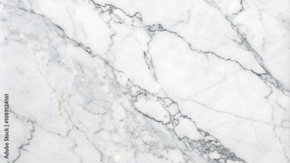 Obraz premium High-definition image of white marble with fine grey veins, showcasing its natural beauty and unique patterns, decorative element, surface features