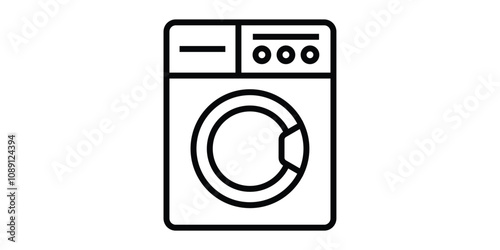 Washing Machine icon flat illustration.