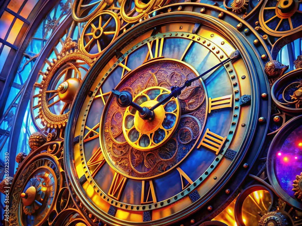 Obraz premium Captivating Clock Animation: A 2D Lottie Design Showcasing the Intricacies of Time in Motion for Modern Digital Art and Animation Enthusiasts