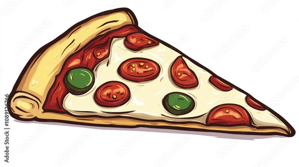 A vibrant slice of pizza featuring a crispy crust topped with melted cheese, tangy tomato sauce, sliced tomatoes, and jalapeños. A vibrant slice of pizza featuring a crispy crust topped with melted cheese, tangy tomato sauce, sliced tomatoes, and jalapeños.