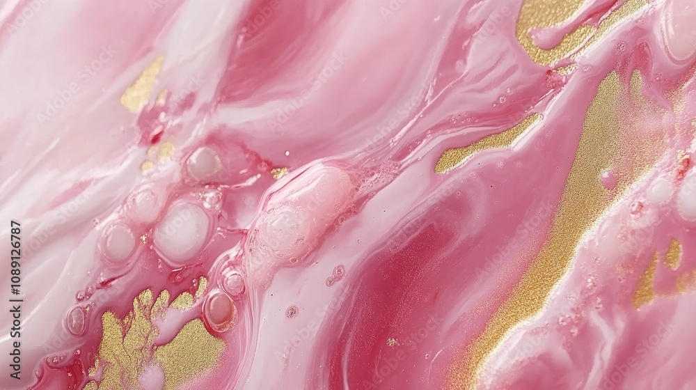 Abstract fluid art artwork with pink, gold, and white colors, showcasing smooth paint flows and splashes, perfect for interior decor and display. Abstract fluid art artwork with pink, gold, and white colors, showcasing smooth paint flows and splashes, perfect for interior decor and display.