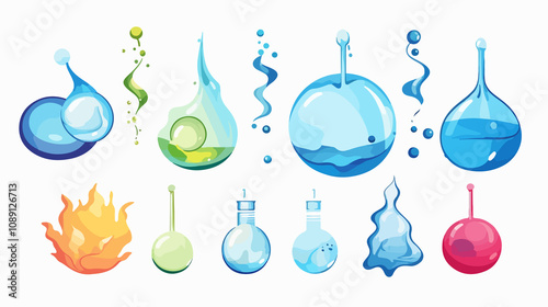 Water States of Matter and Phase Change Illustration