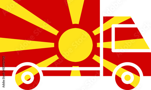 Truck Icon of Macedonia Flag