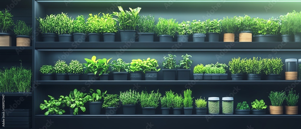 Vertical farm inside office with shelves of herbs and green vegetables, ecofriendly urban farming, sustainable office design, indoor plant growth Vertical farm inside office with shelves of herbs and green vegetables, ecofriendly urban farming, sustainable office design, indoor plant growth