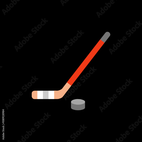 Ice Hockey Stick and Puck
