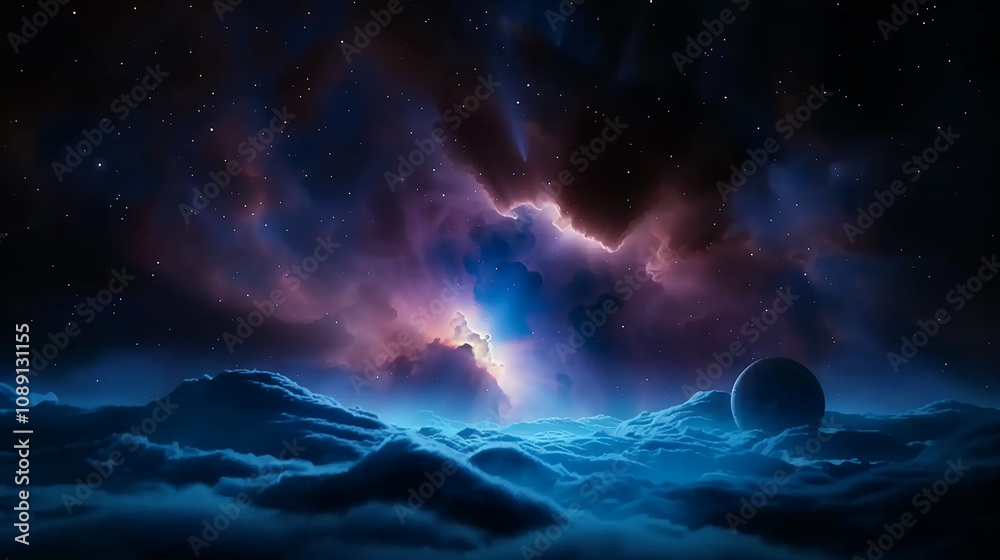 sky with stars and clouds sky with stars and clouds