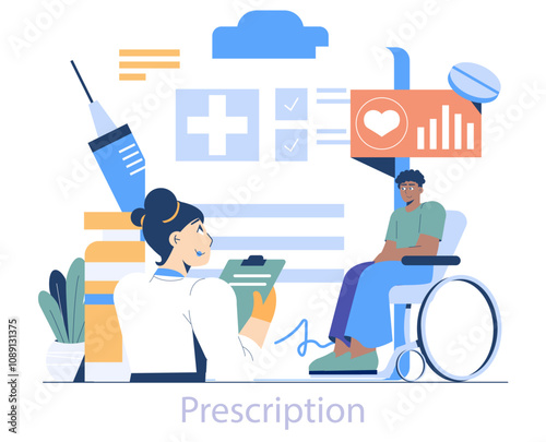 Longevity Clinic. Flat Vector Illustration