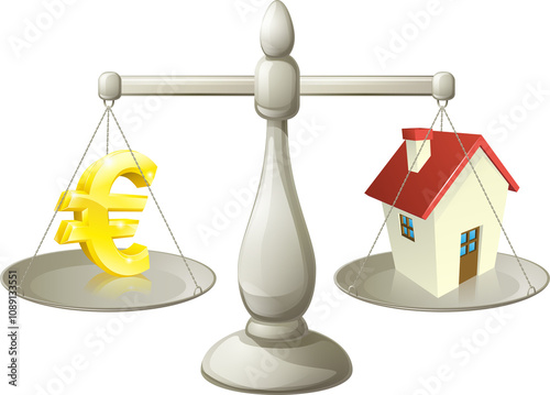 House cash euro scales concept