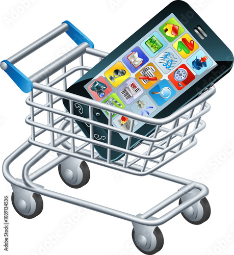 Mobile phone shopping cart