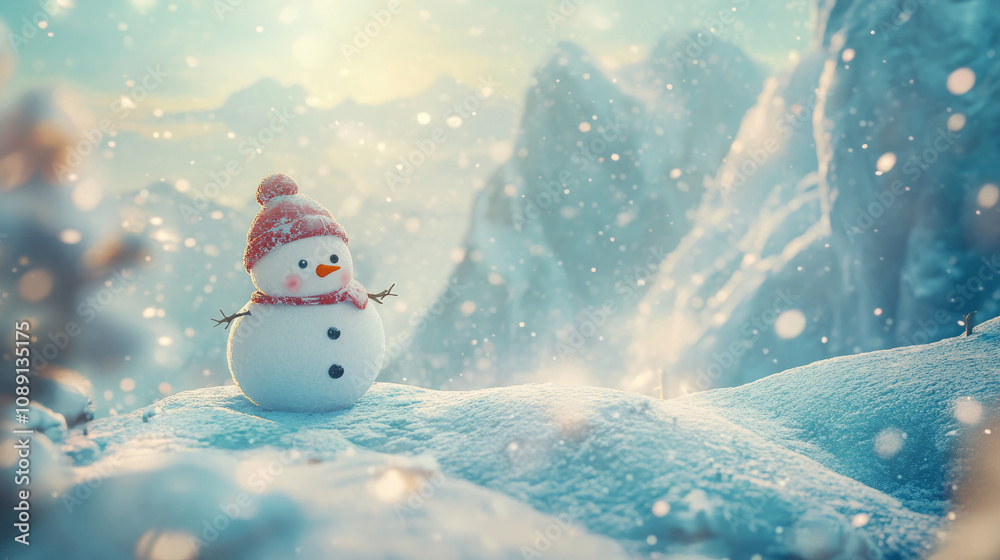 Obraz premium winter, snow, forest, landscape, cold, tree, nature, mountain, sky, trees, white, christmas, frost, snowy, ice, season, blue, mountains, frozen, ski, scene, pine, road, xmas, snowman