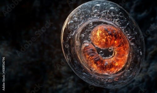 3D illustration of the early development of an embryo