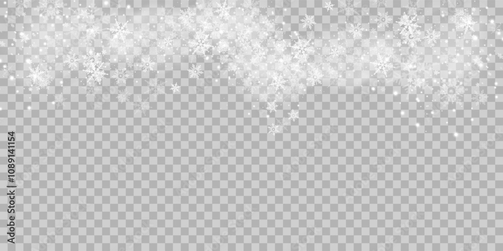 Christmas snowflakes on a transparent background. Snow flakes, snow background. Heavy snowfall, snowflakes in different shapes and forms. Christmas snowflakes on a transparent background. Snow flakes, snow background. Heavy snowfall, snowflakes in different shapes and forms.