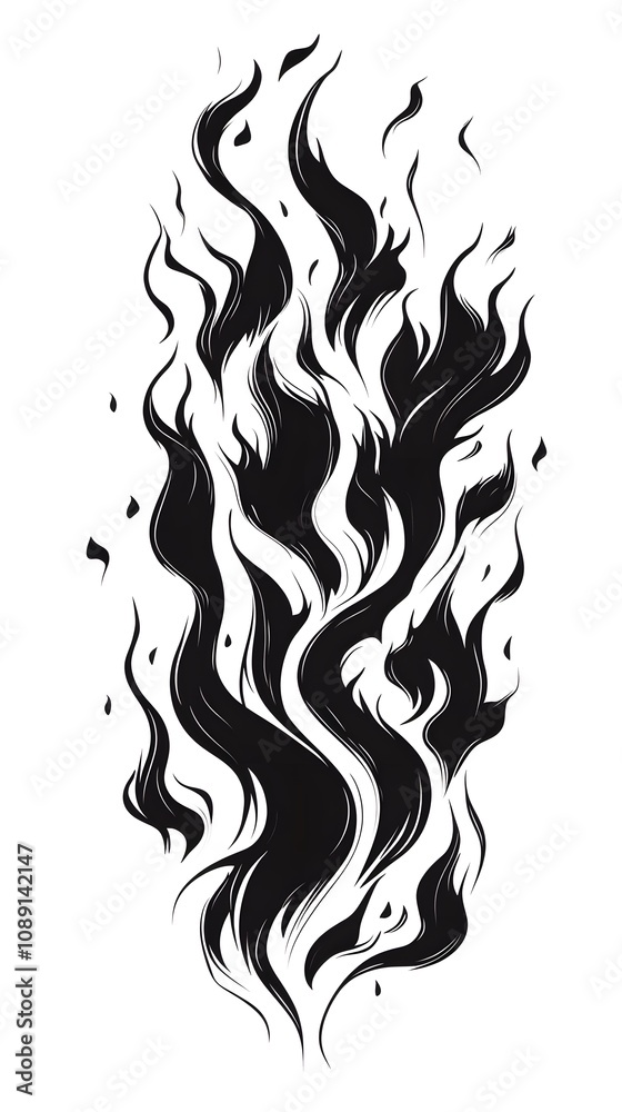 a abstract fire design, isolated sticker on a white background a abstract fire design, isolated sticker on a white background