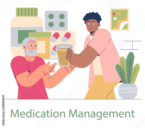 Nursing Home. Flat Vector Illustration